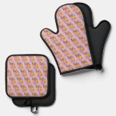 Princess Oven Mitt & Pot Holder Set (Vorderseite/Rückseite)