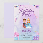 Princess Paradise Eine farbenfrohe Feier des König Einladung (Vorne/Hinten)