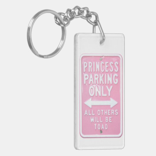 Princess Parking Pink Doppelseitiger Funny Funny S Schlüsselanhänger (Vorderseite links)