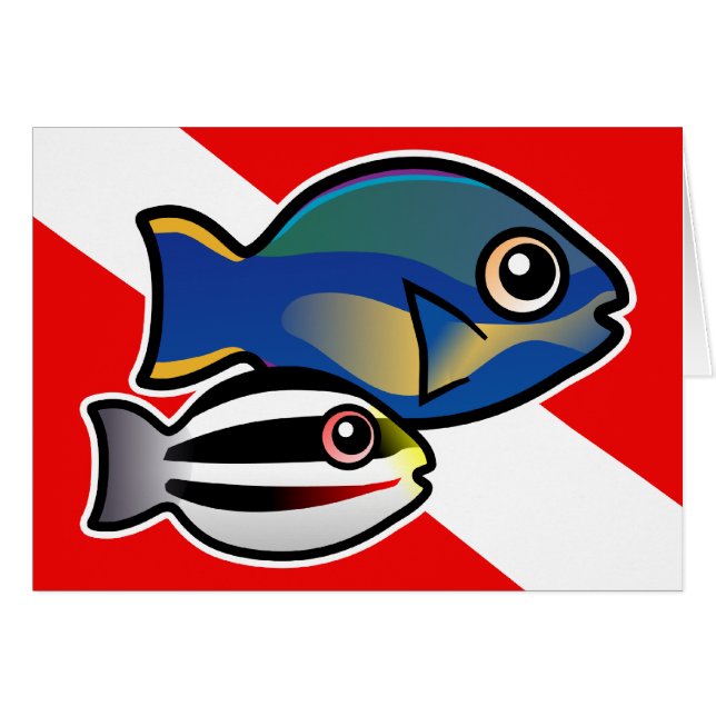 Princess Parrotfish & Baby Diving Flag (Vorderseite (Horizontal))