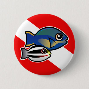 Princess Parrotfish & Baby Diving Flag Button