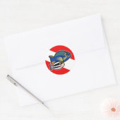 Princess Parrotfish & Baby Diving Flag Runder Aufkleber (Umschlag)