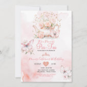 Princess ParTea Pink Butterfly 8. Geburtstag Einladung (Vorderseite)