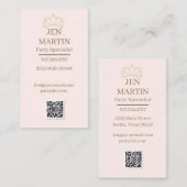 Princess Party Business Card Visitenkarte (Vorne/Hinten)