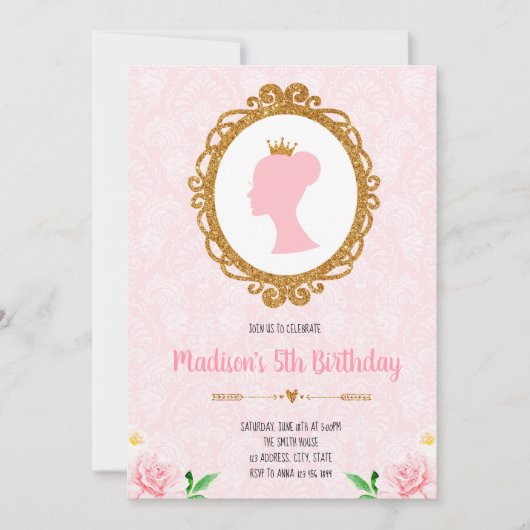Princess-Party Einladung (Vorderseite)