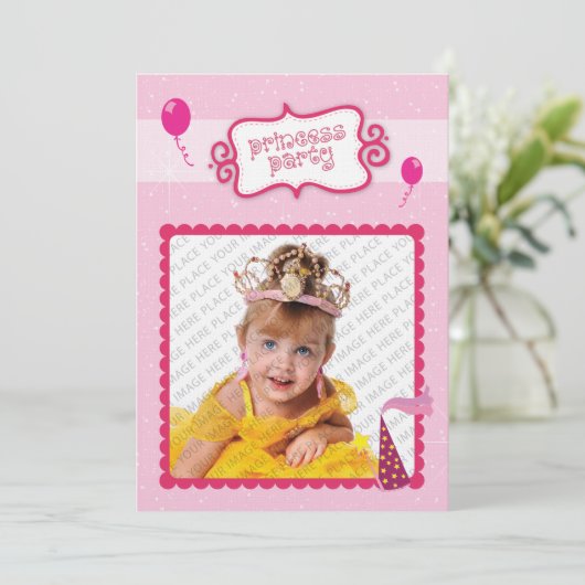 Princess Party Einladung (Stehend Vorderseite)