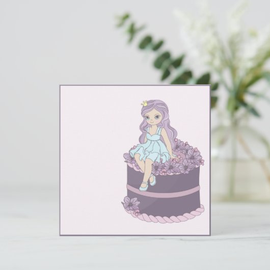 Princess Party Einladung (Stehend Vorderseite)