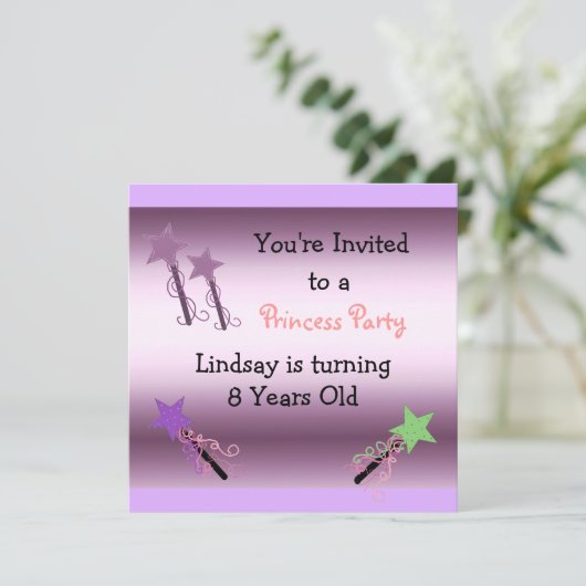Princess-Party Einladung (Stehend Vorderseite)
