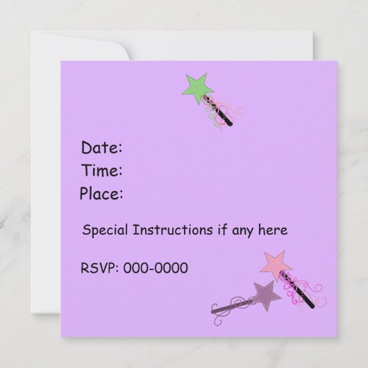 Princess-Party Einladung (Rückseite)