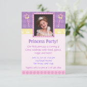 Princess Party Foto Einladung (Stehend Vorderseite)