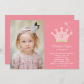 Princess Party Foto Geburtstag Einladung (Vorne/Hinten)