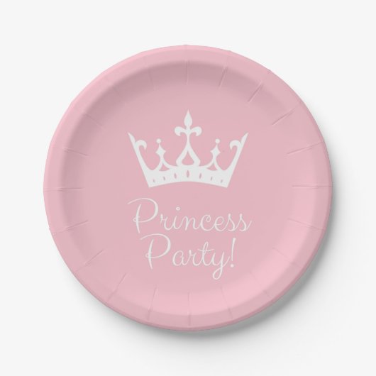 Princess Party Girly Pink und White Pappteller (Vorderseite)