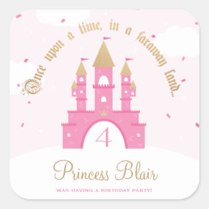 Princess Party Quadratischer Aufkleber