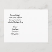 Princess Party-Rosa Burg Einladung zum Geburtstag (Rückseite)