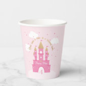 Princess Party | Rosa und goldenes Schloss Pappbecher (Vorderseite)