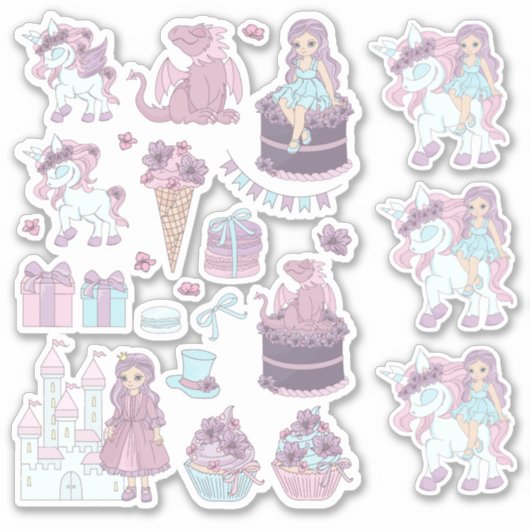 Princess Party Sticker Set (Vorderseite)