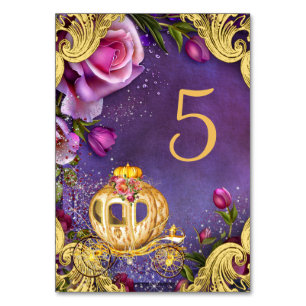 Princess Party Table Cards Tischnummer