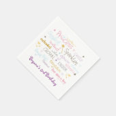 PRINCESS PARTY Words Niedliche Geburtstag Napkins Serviette (Ecke)