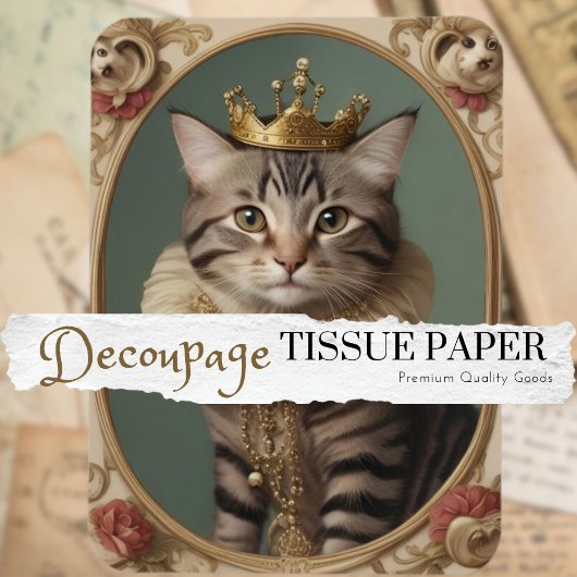 Princess Paws Decoupage Seidenpapier