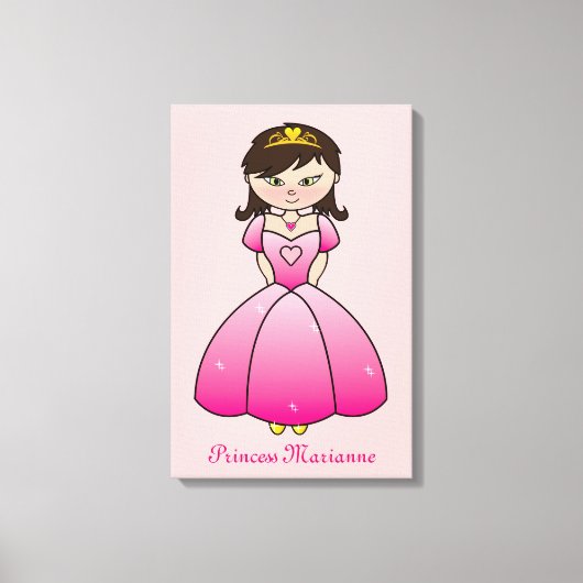 Princess Personalisiert Girls Leinwand (Vorderseite)