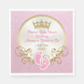 Princess Pink and Gold Baby Dusche Napkins Serviette (Vorderseite)