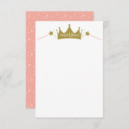 Princess Pink and Gold Script Name Dankeskarte