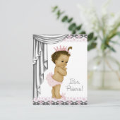 Princess Pink and Gray Baby Girl Dusche Einladung (Stehend Vorderseite)