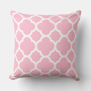 Princess Pink and White Quatrefoil Pattern Kissen