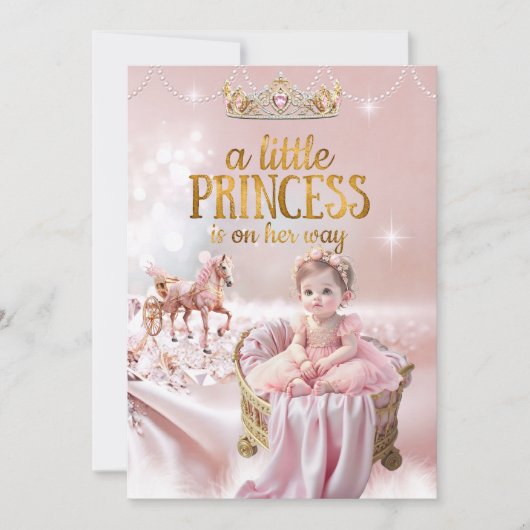 Princess Pink Baby Duschkabine Einladung (Vorderseite)