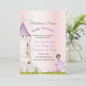 Princess Pink Baby Girl Dusche Einladung (Stehend Vorderseite)