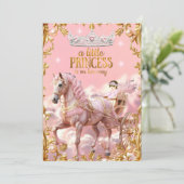 Princess Pink Baby Shower Horriage Einladung (Stehend Vorderseite)