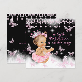 Princess Pink Butterfly Girl Babydusche Niedlich Einladung