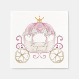 Princess Pink Carriage Baby Dusche Serviette