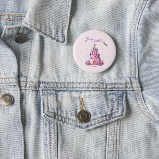 Princess Pink Castle Cake and Wand Button (Beispiel)