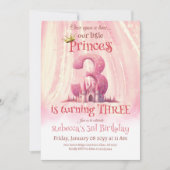 Princess Pink Castle Girl Einladung (Vorderseite)