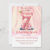 Princess Pink Castle Girl Einladung (Vorderseite)