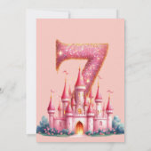 Princess Pink Castle Girl Einladung (Rückseite)