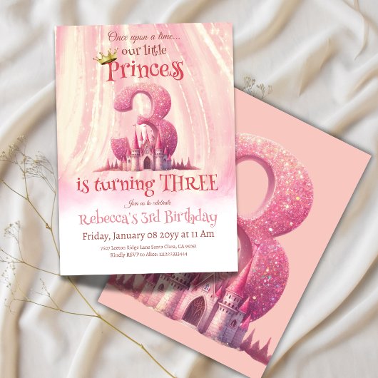 Princess Pink Castle Girl Einladung