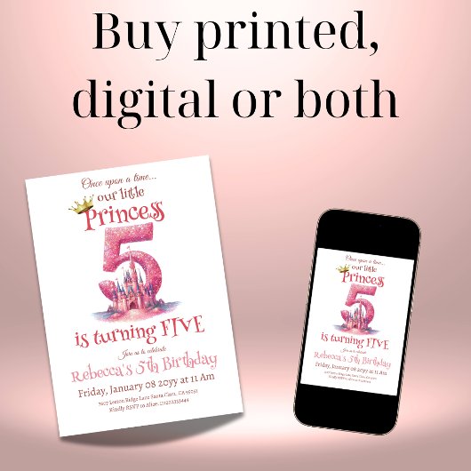 Princess Pink Castle Girl Einladung