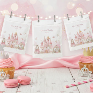 Princess Pink Castle Unicorn 4th Birthday Party  Geschenktütchen