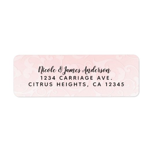 Princess Pink Damask Storybook Elegante Hochzeit (Vorne)