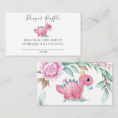 Princess Pink Dinosaur Diaper Raffle Baby Dusche B Visitenkarte (Vorne/Hinten)