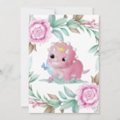 Princess Pink Dinosaur Peony Baby Dusche Bingo (Rückseite)