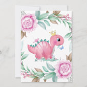 Princess Pink Dinosaur Peony Baby Dusche Bingo (Rückseite)