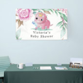 Princess Pink Dinosaur Peony Baby Showbanner Banner (Messeveranstaltung)