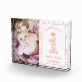 Princess Pink First Birthday Keepake Fotoblock (Rechts)