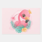 Princess Pink Flamingo Pink Girl Babydusche Geschenkpapier Set (Vorderseite 2)