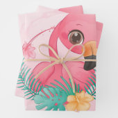 Princess Pink Flamingo Pink Girl Babydusche Geschenkpapier Set (Beispiel)