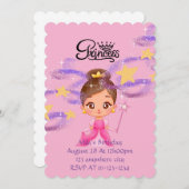 Princess Pink Geburtstagseinladung Save The Date (Vorne/Hinten)