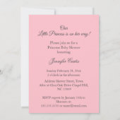 Princess Pink Girl Baby Dusche Gold Jewel Tiara Einladung (Rückseite)